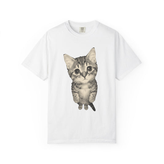 Sad Kitten Meme Shirt, Standing Cat Vintage Photo Graphic Tee