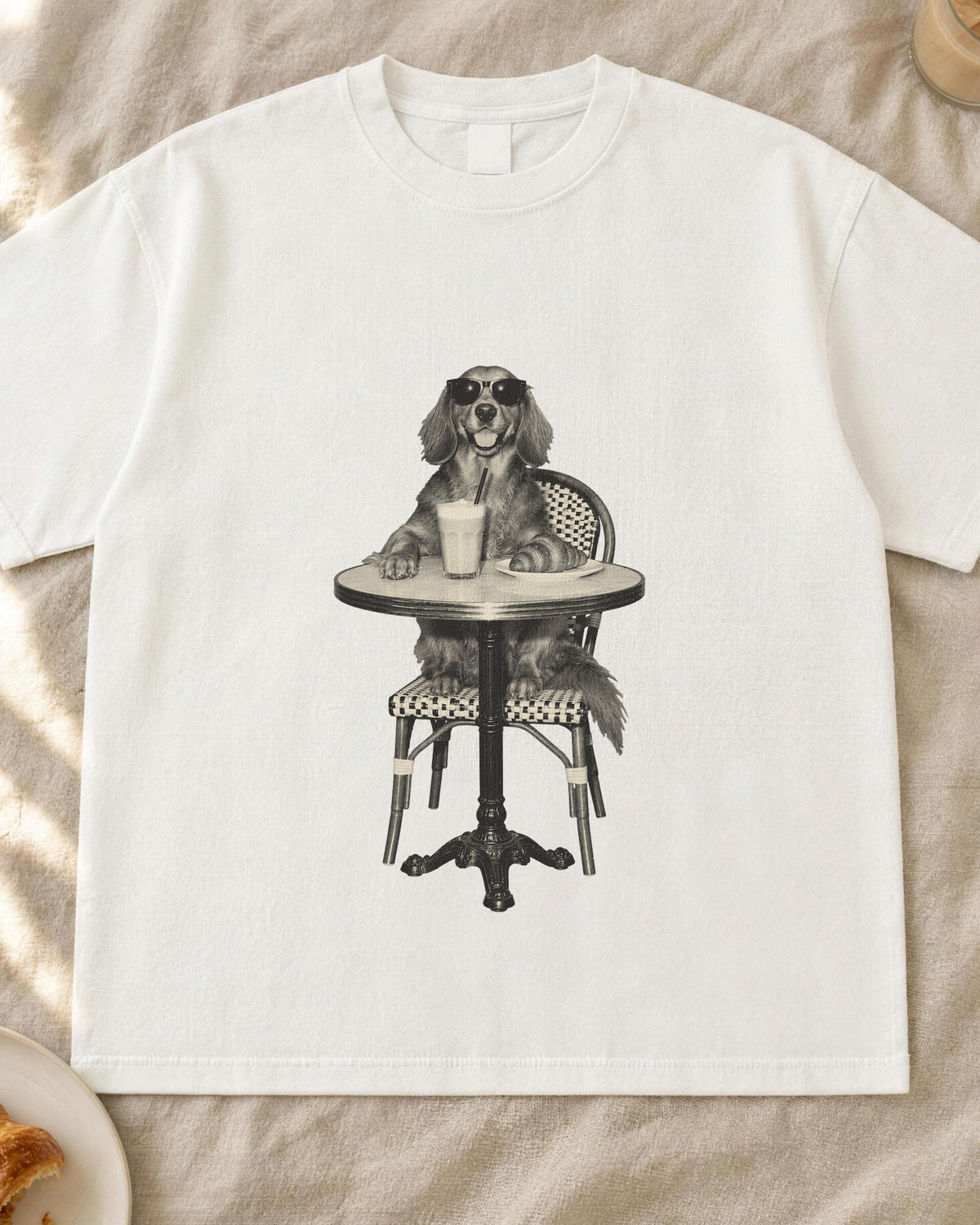 Dachshund Coffee Shirt, Vintage Brunch Dog in Sunglasses Tee