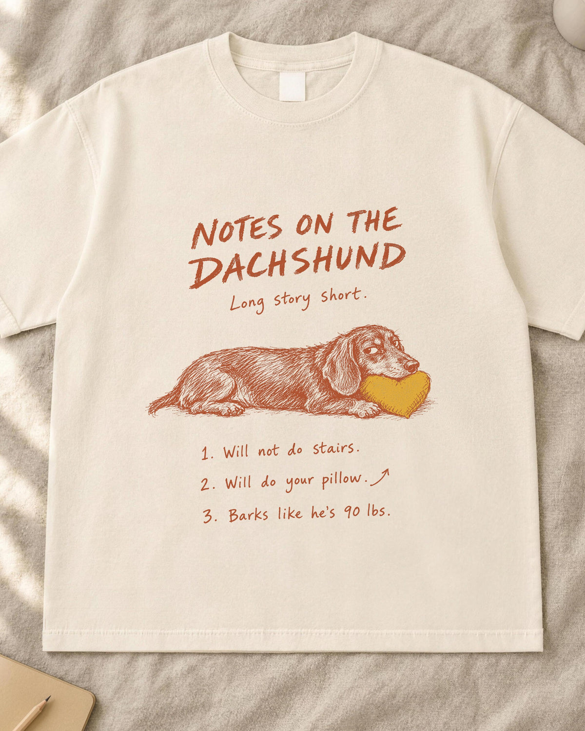 Funny Dachshund Shirt, Notes on the Dachshund Comfort Colors Tee
