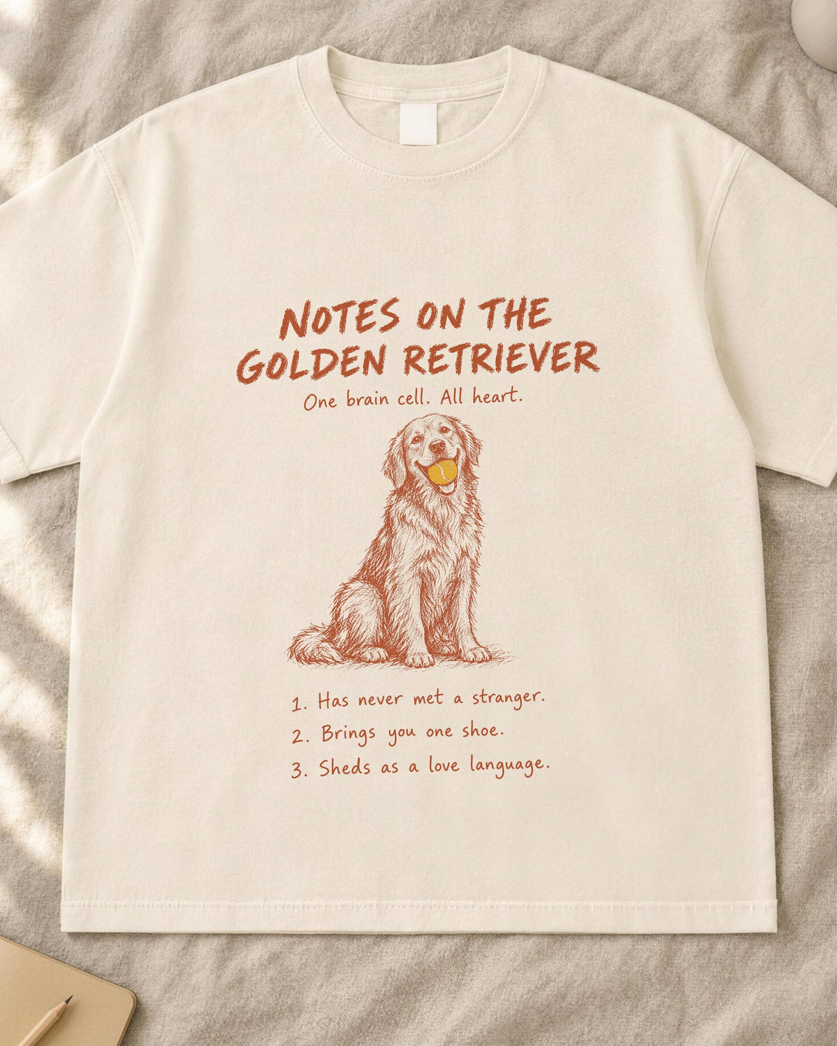 Funny Golden Retriever Shirt, Notes on the Golden Comfort Colors Tee