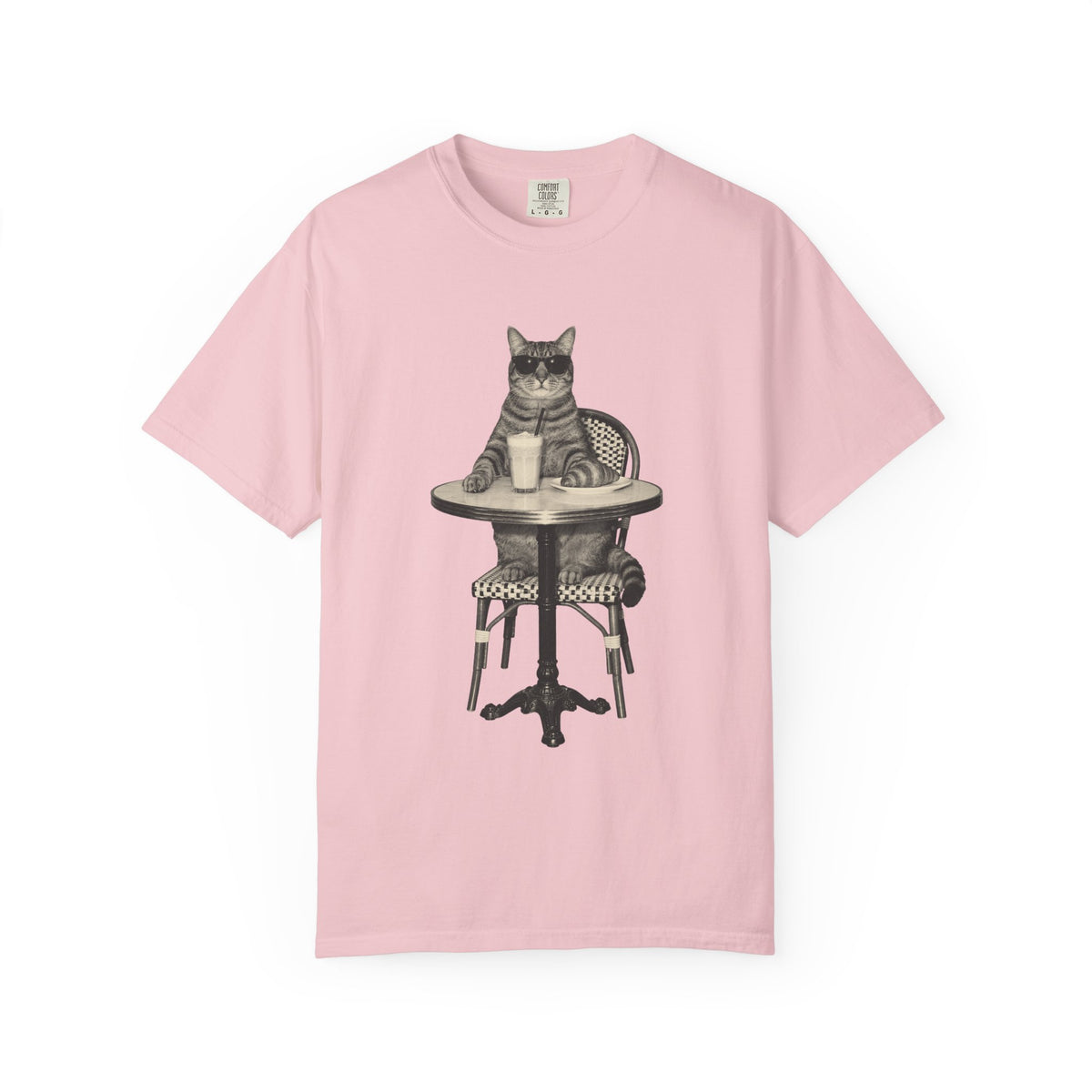 Cat Coffee Shirt, Vintage Brunch Cat in Sunglasses Tee