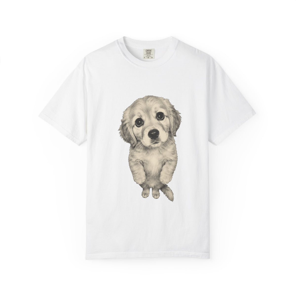 Sad Golden Retriever Meme Shirt, Standing Puppy Vintage Photo Graphic Tee