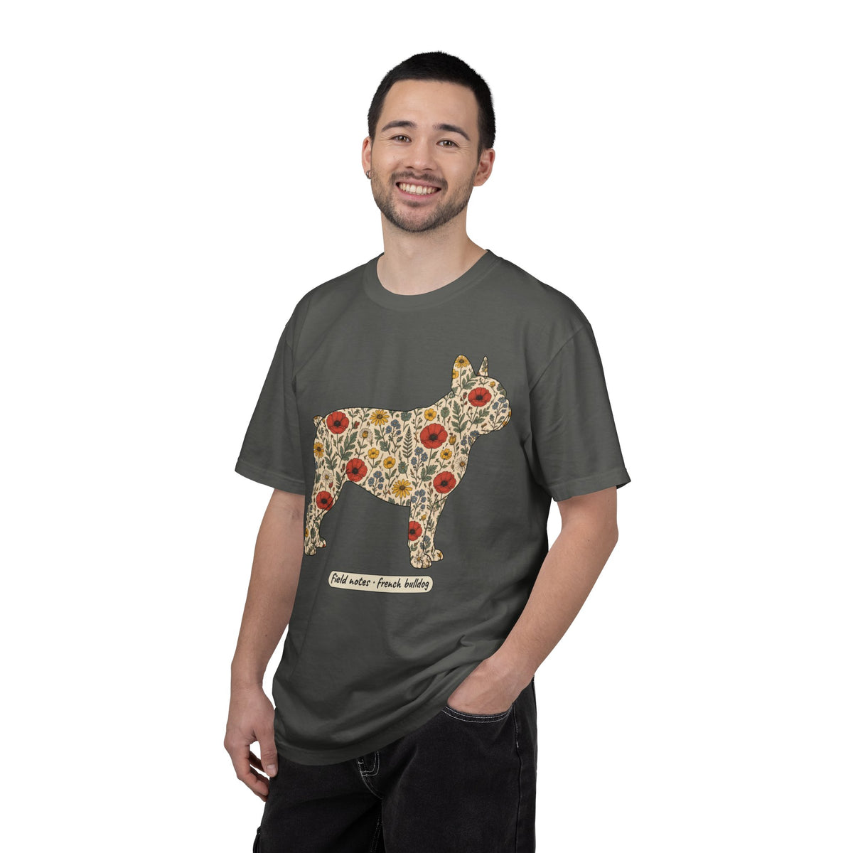 Floral French Bulldog Shirt, Wildflower Frenchie Comfort Colors Tee