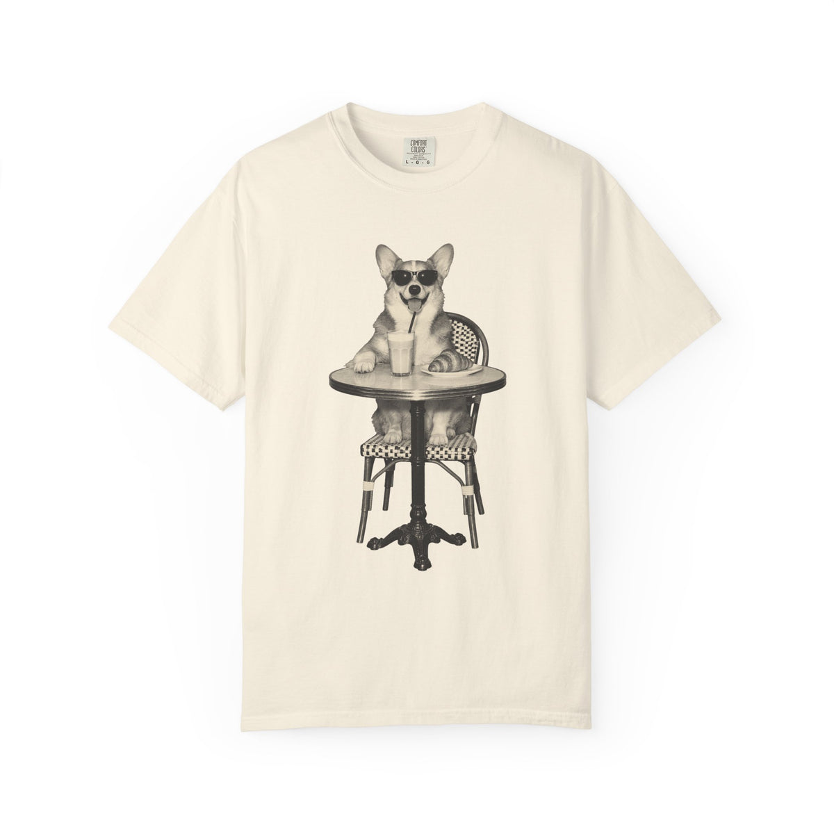 Corgi Coffee Shirt, Vintage Brunch Corgi in Sunglasses Tee