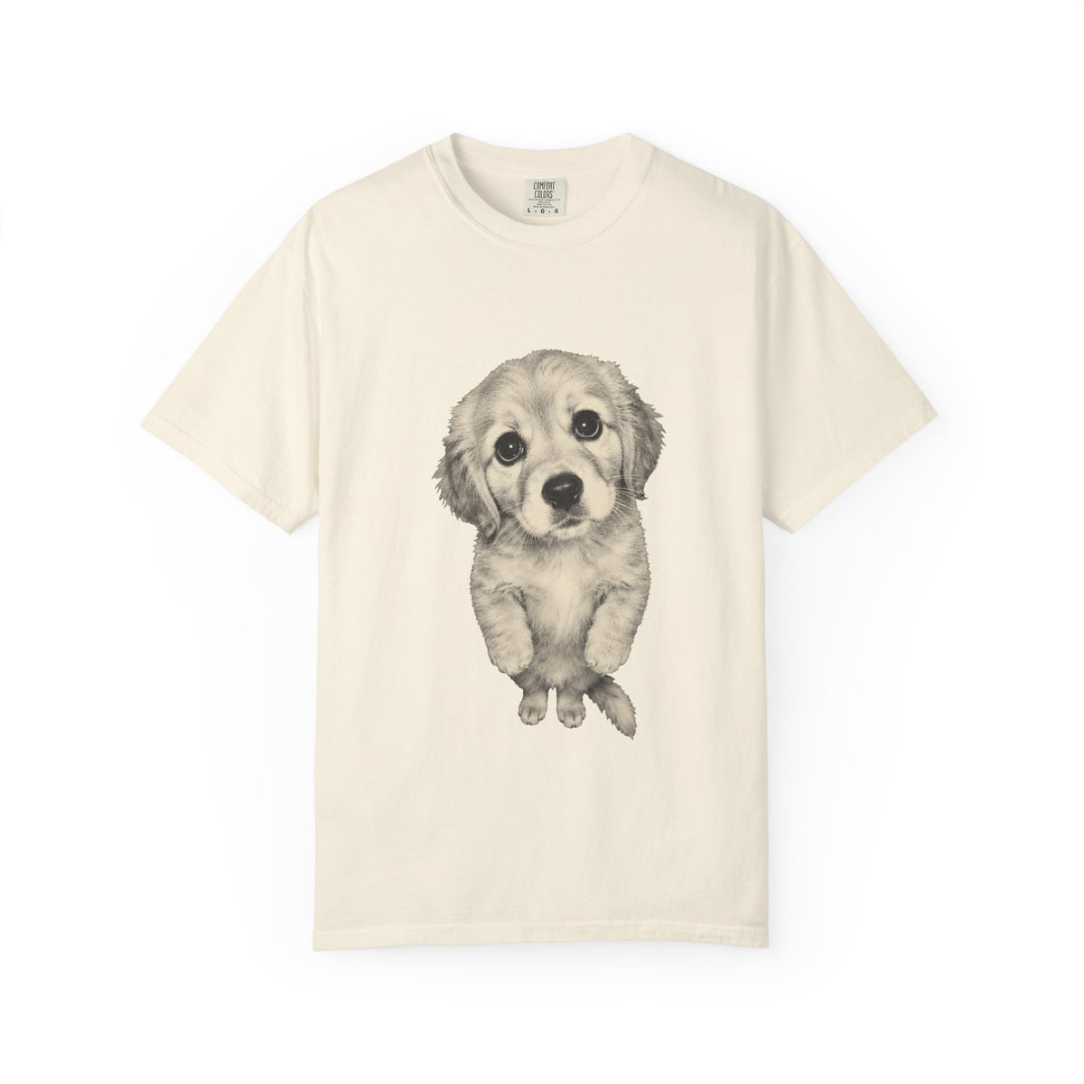 Sad Golden Retriever Meme Shirt, Standing Puppy Vintage Photo Graphic Tee