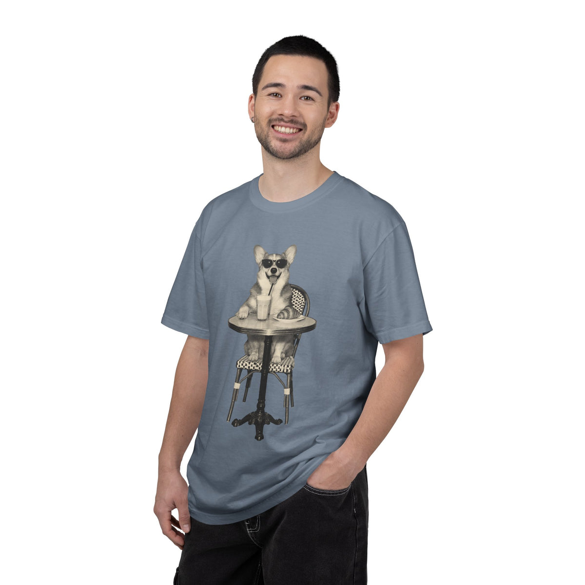 Corgi Coffee Shirt, Vintage Brunch Corgi in Sunglasses Tee
