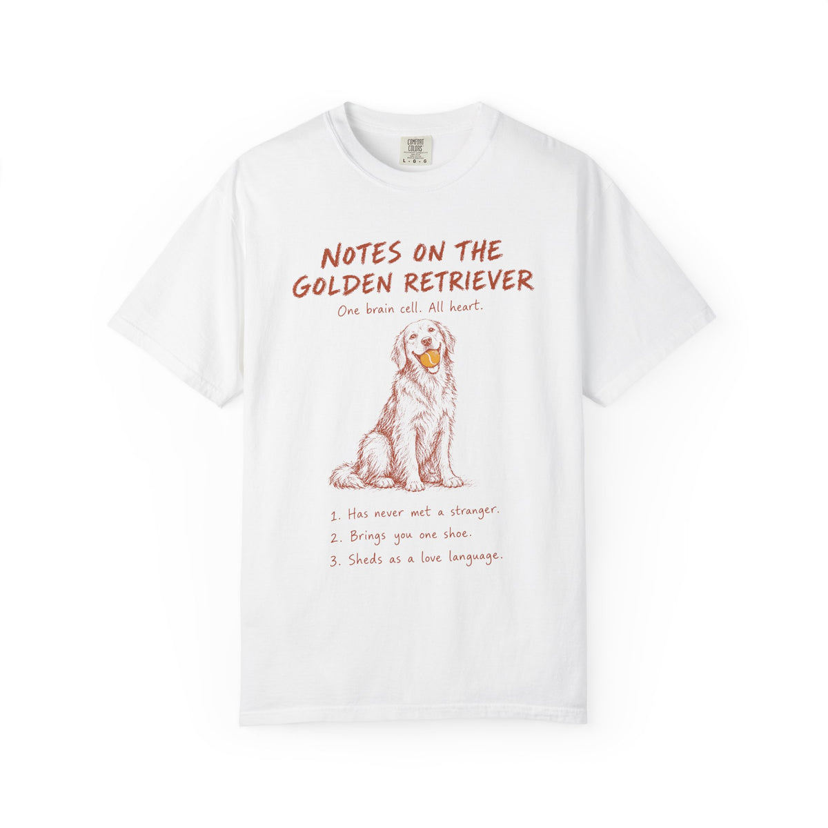 Funny Golden Retriever Shirt, Notes on the Golden Comfort Colors Tee