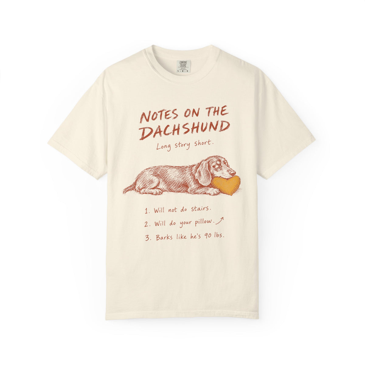 Funny Dachshund Shirt, Notes on the Dachshund Comfort Colors Tee