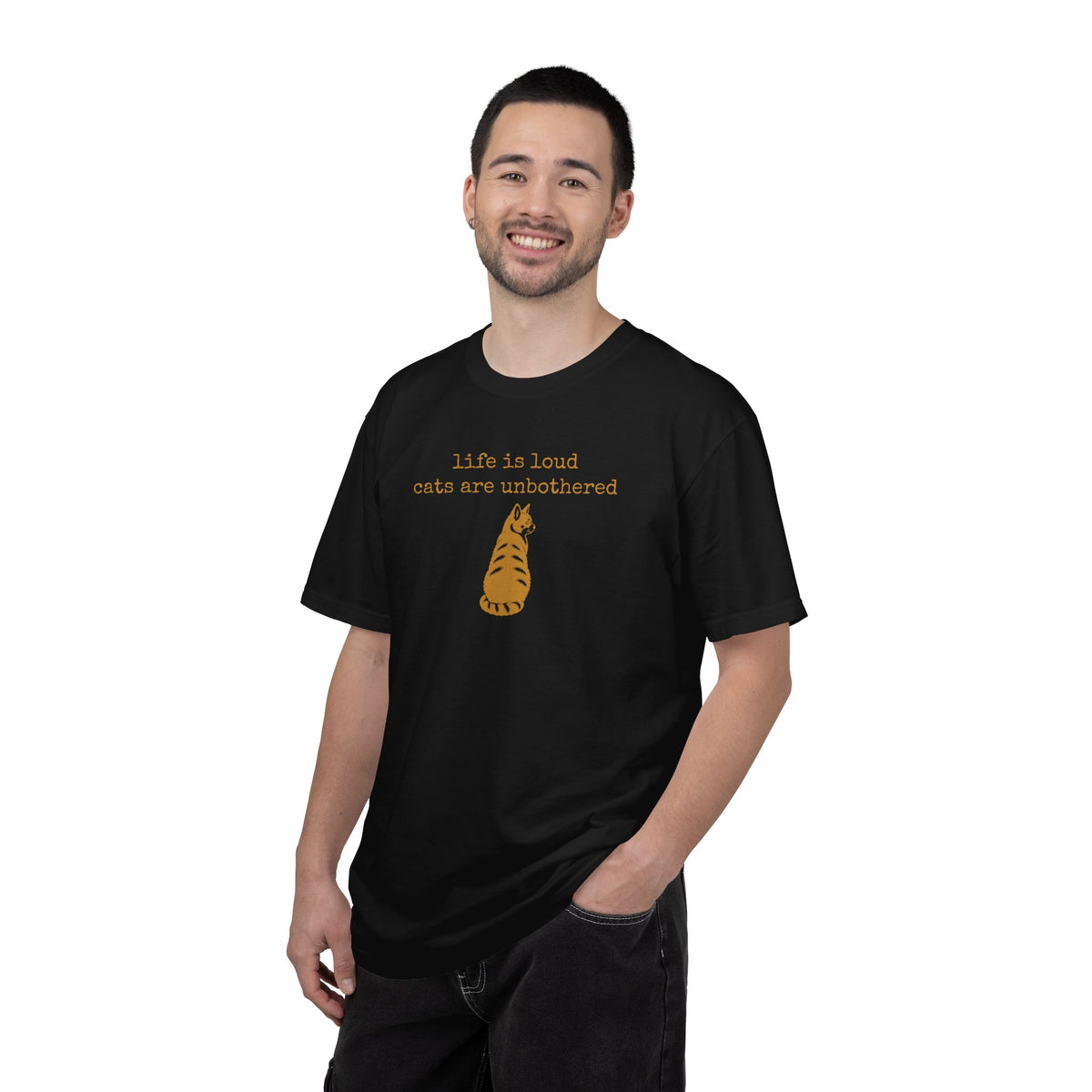 Cat Shirt, Life Is Loud Cats Are Unbothered Funny Graphic Tee
