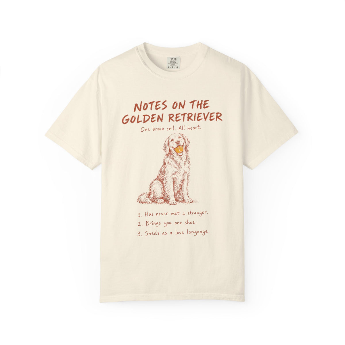 Funny Golden Retriever Shirt, Notes on the Golden Comfort Colors Tee