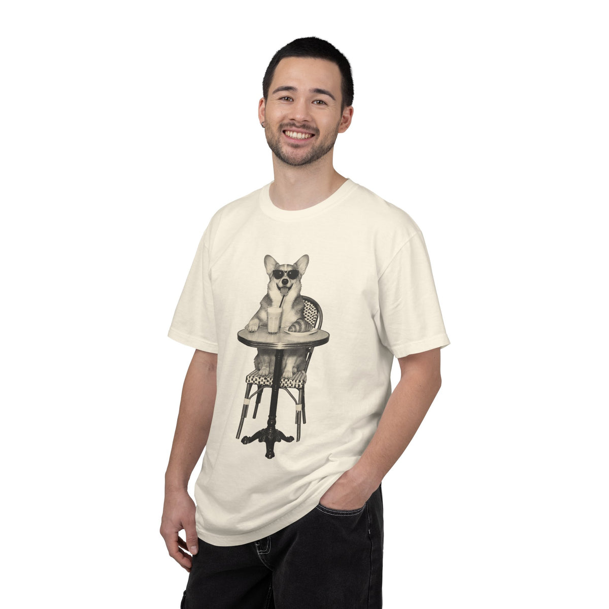 Corgi Coffee Shirt, Vintage Brunch Corgi in Sunglasses Tee