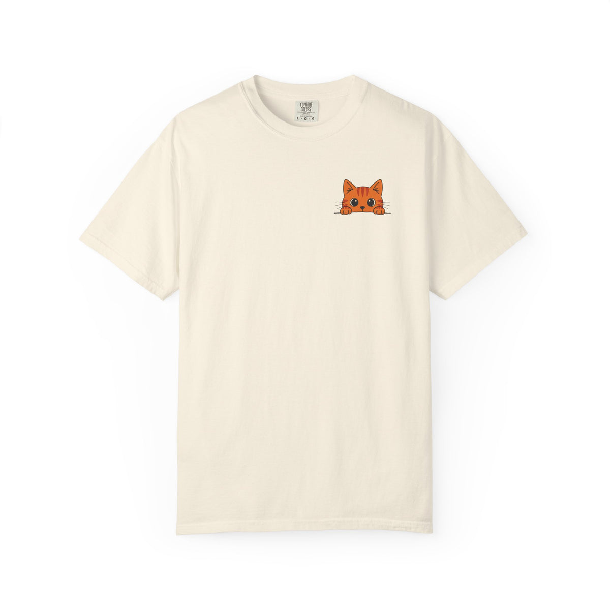 Peeking Cat Shirt, Orange Tabby Pocket Cat Tee