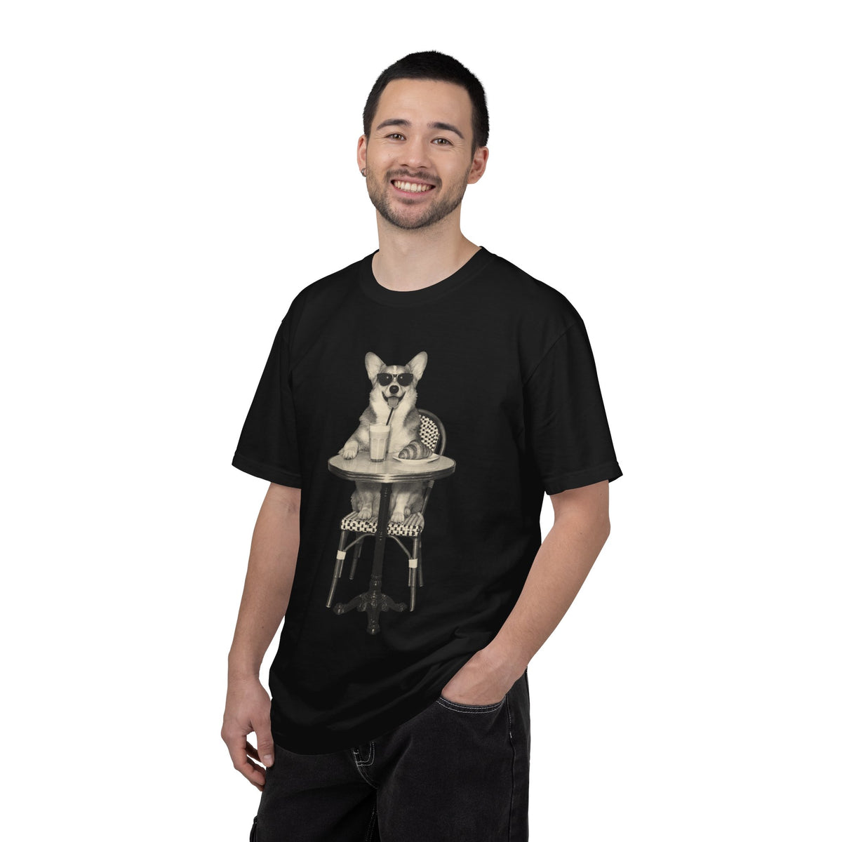 Corgi Coffee Shirt, Vintage Brunch Corgi in Sunglasses Tee