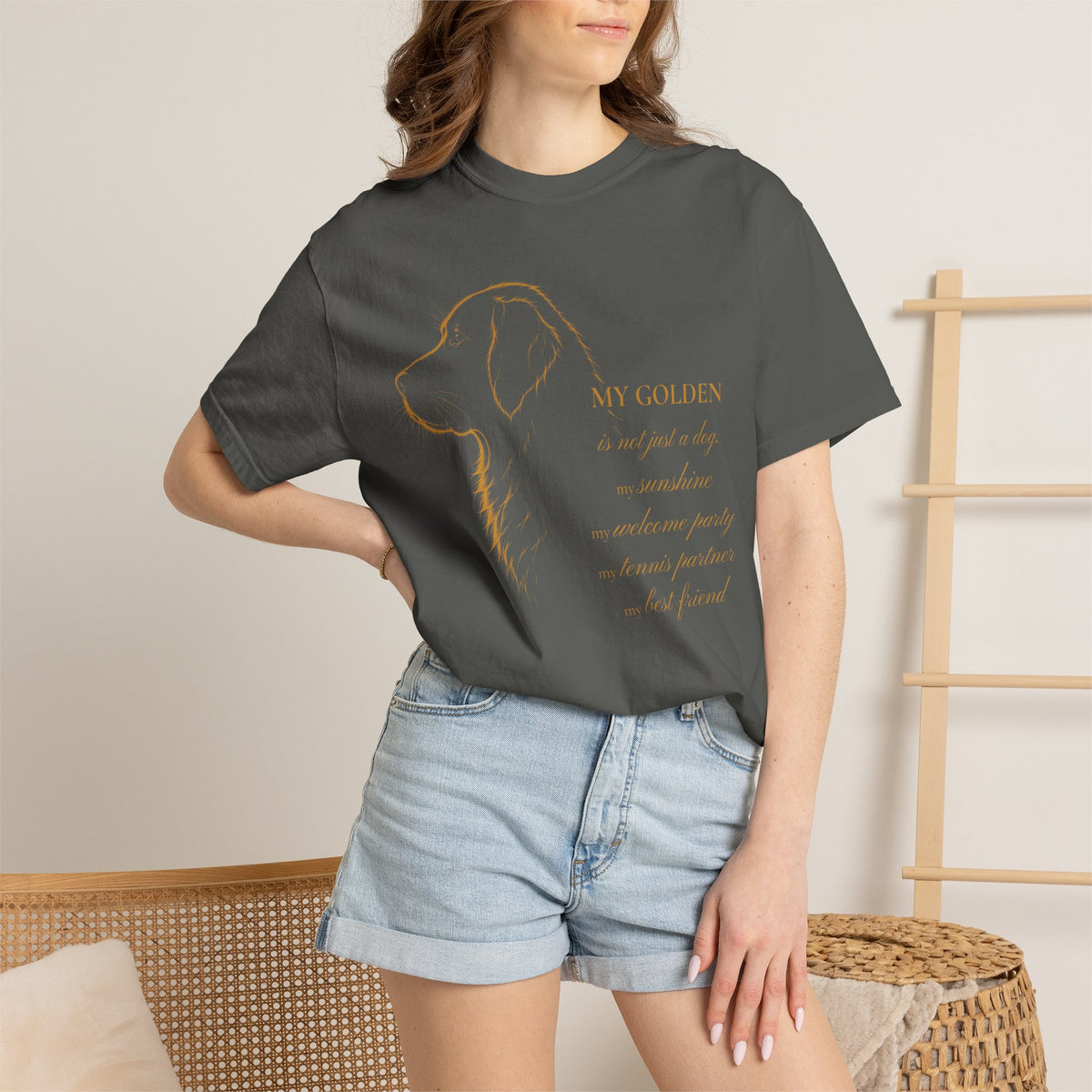Golden Retriever Shirt, My Golden Line Art Portrait Graphic Tee
