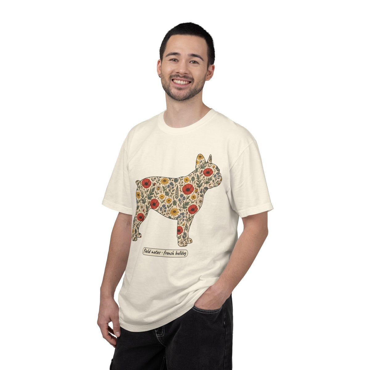 Floral French Bulldog Shirt, Wildflower Frenchie Comfort Colors Tee