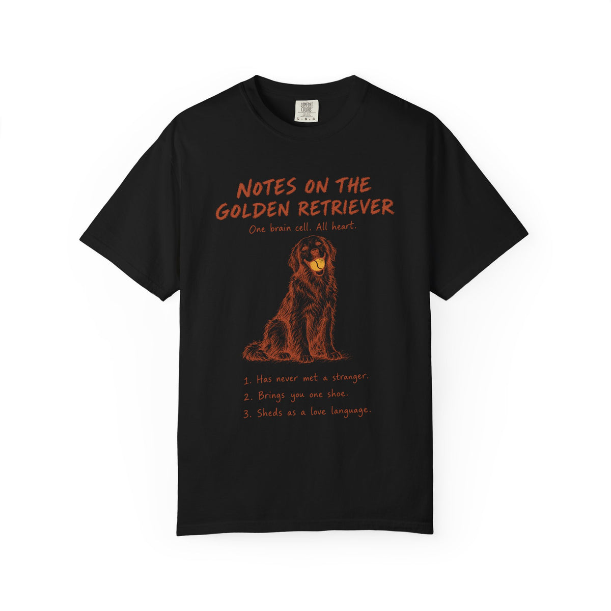 Funny Golden Retriever Shirt, Notes on the Golden Comfort Colors Tee