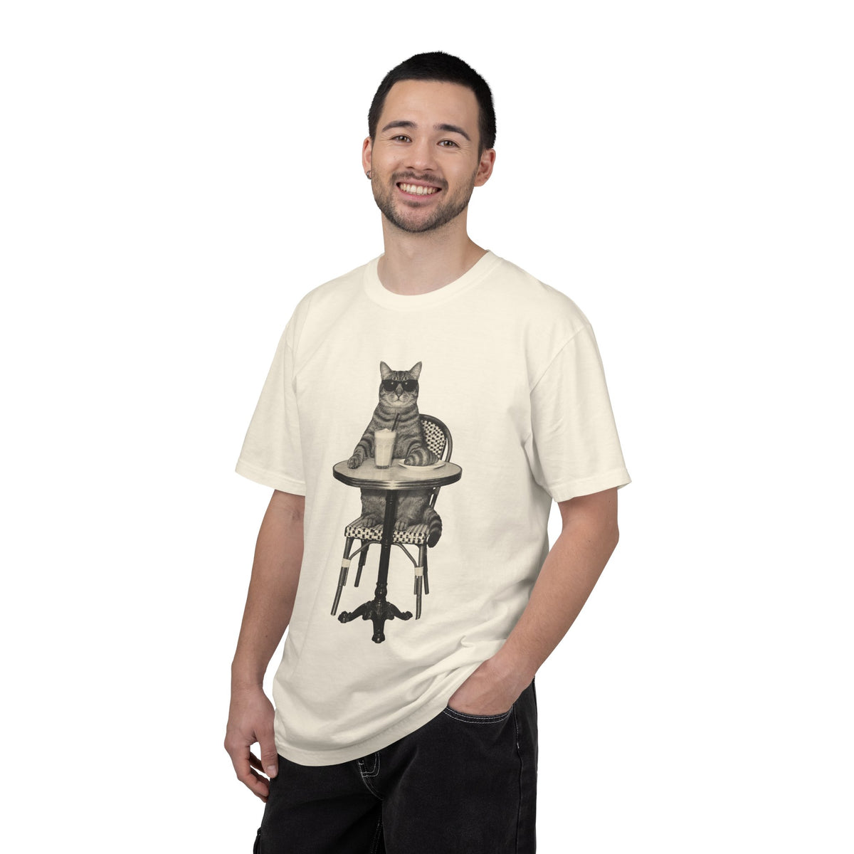 Cat Coffee Shirt, Vintage Brunch Cat in Sunglasses Tee