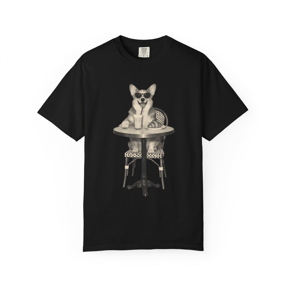 Corgi Coffee Shirt, Vintage Brunch Corgi in Sunglasses Tee