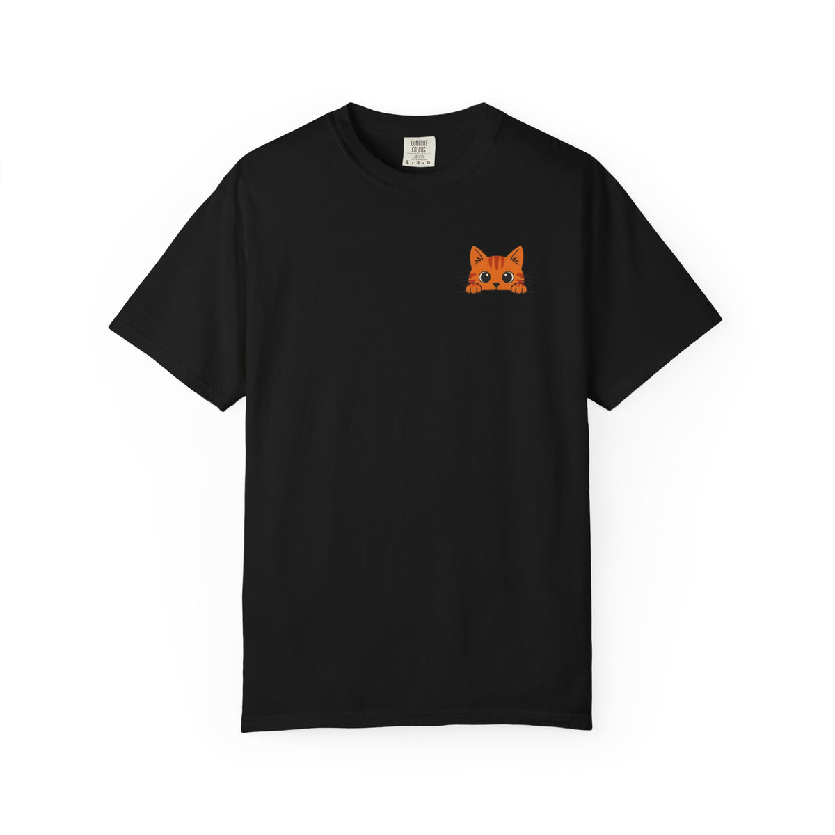 Peeking Cat Shirt, Orange Tabby Pocket Cat Tee
