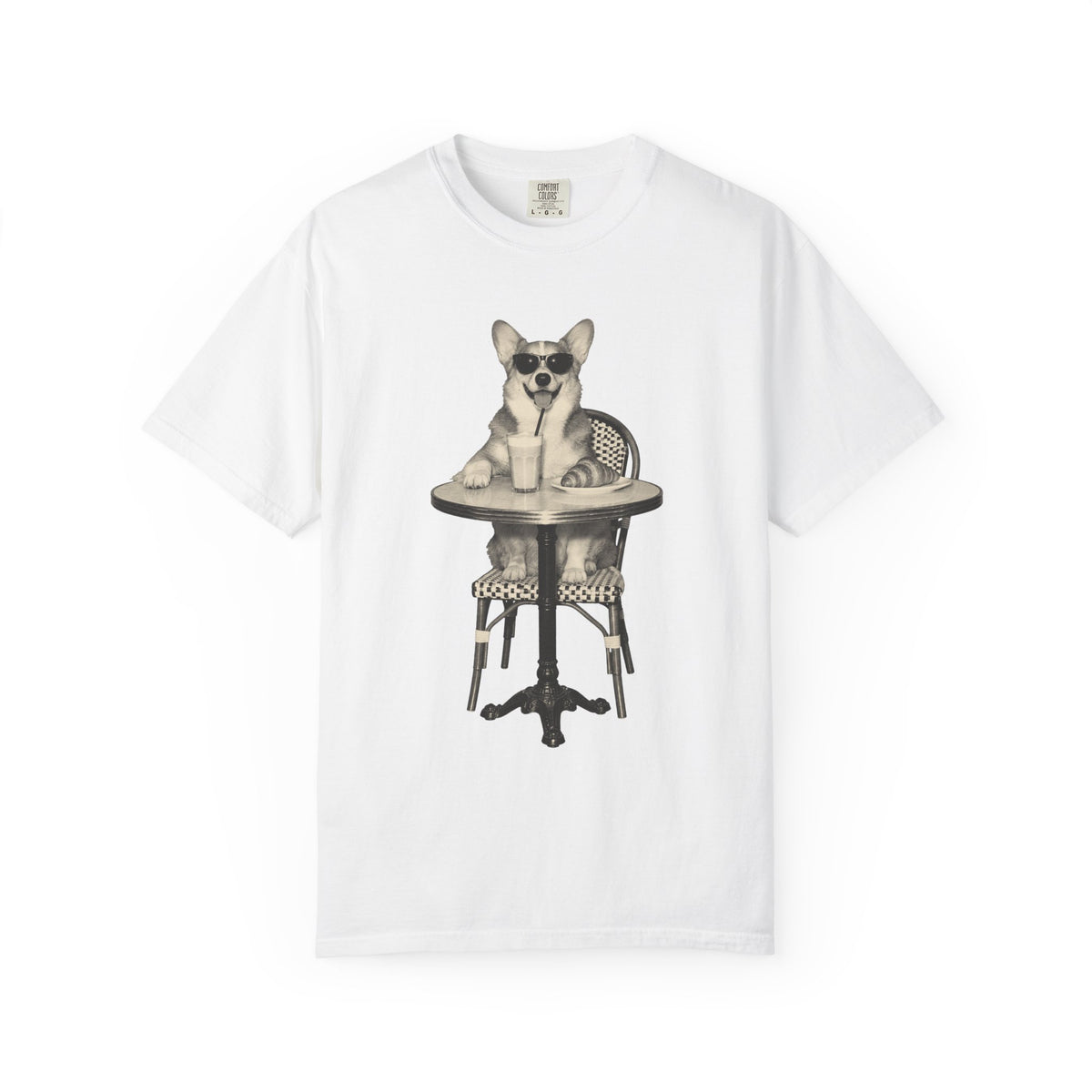Corgi Coffee Shirt, Vintage Brunch Corgi in Sunglasses Tee