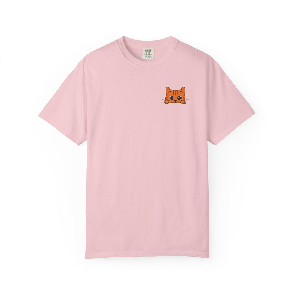 Peeking Cat Shirt, Orange Tabby Pocket Cat Tee