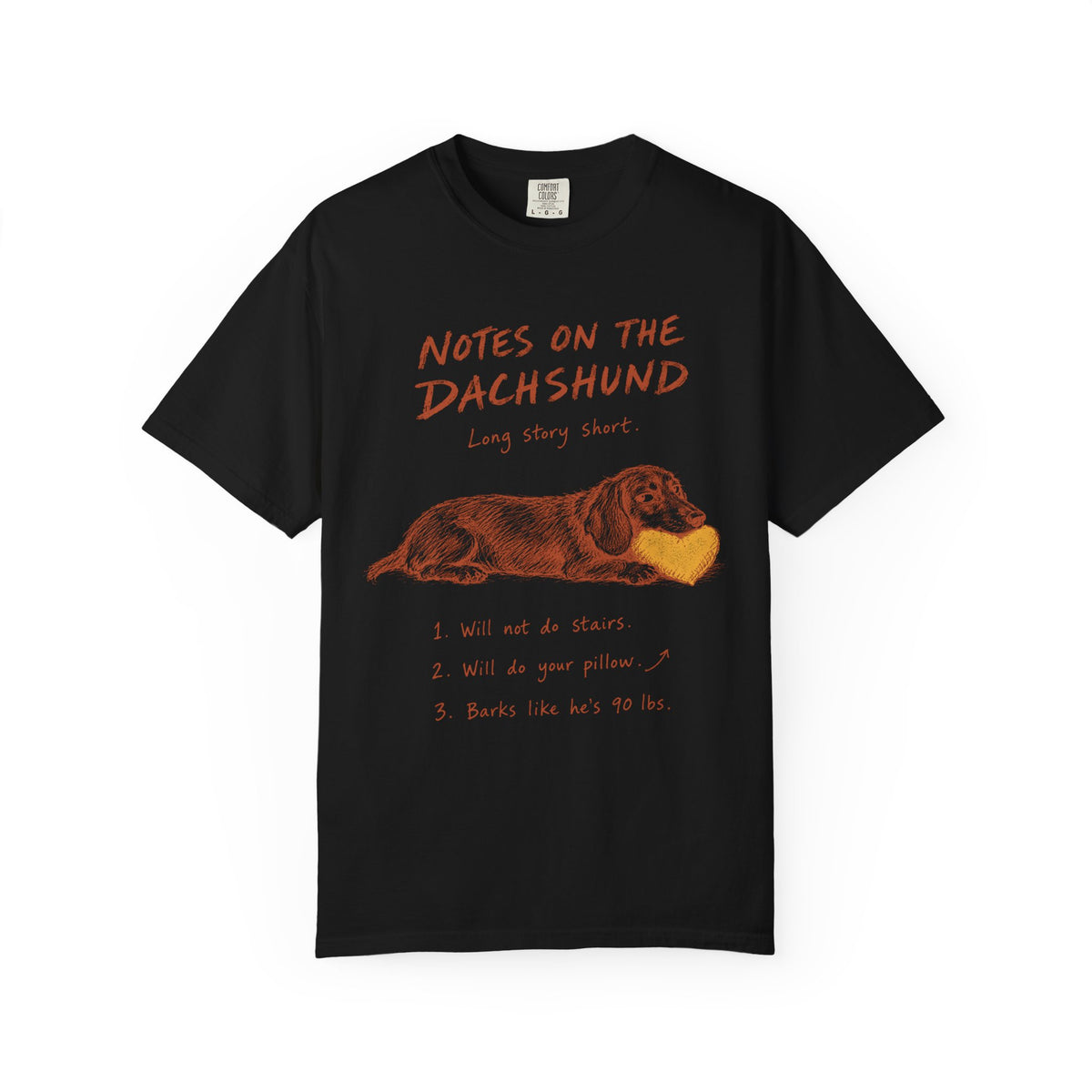 Funny Dachshund Shirt, Notes on the Dachshund Comfort Colors Tee