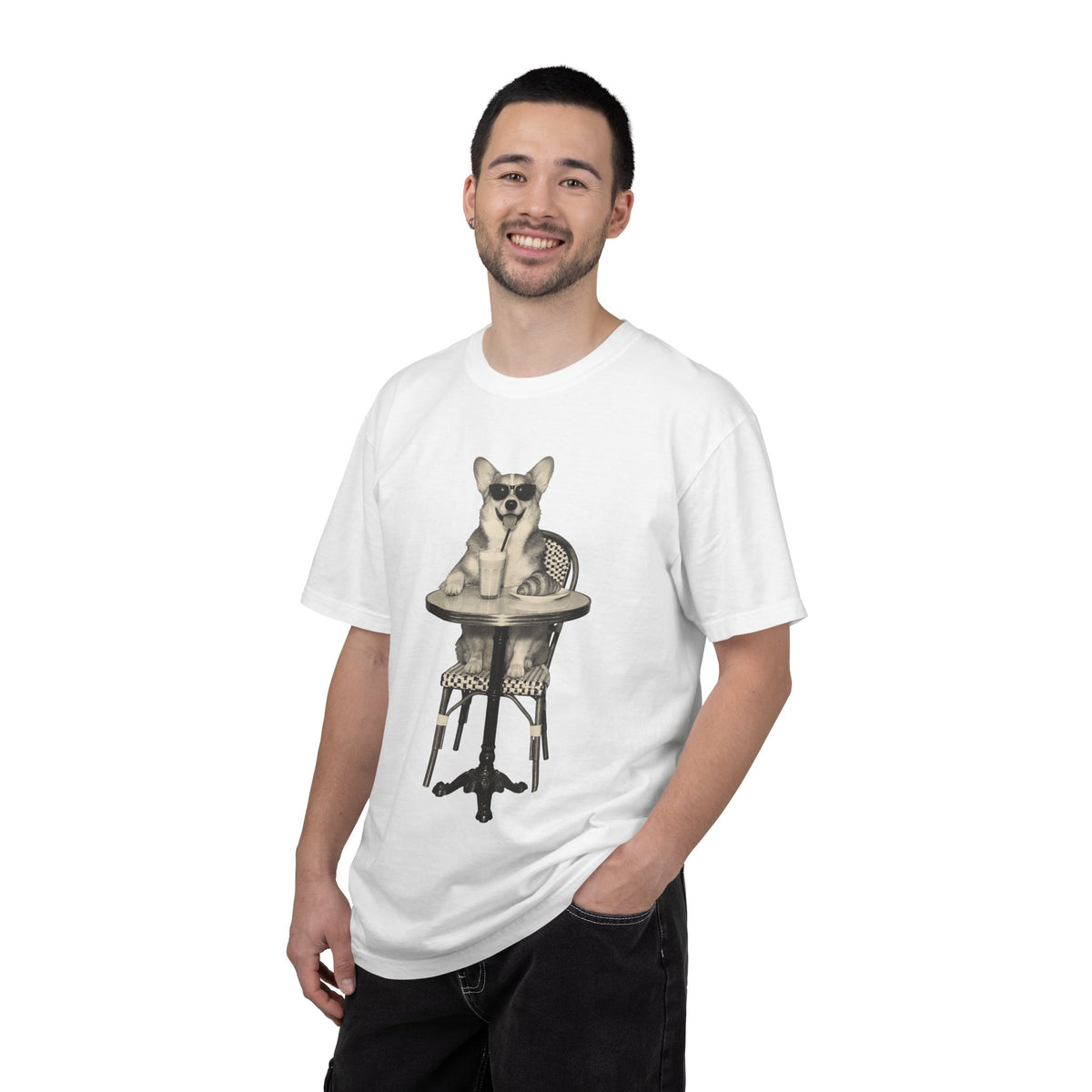 Corgi Coffee Shirt, Vintage Brunch Corgi in Sunglasses Tee