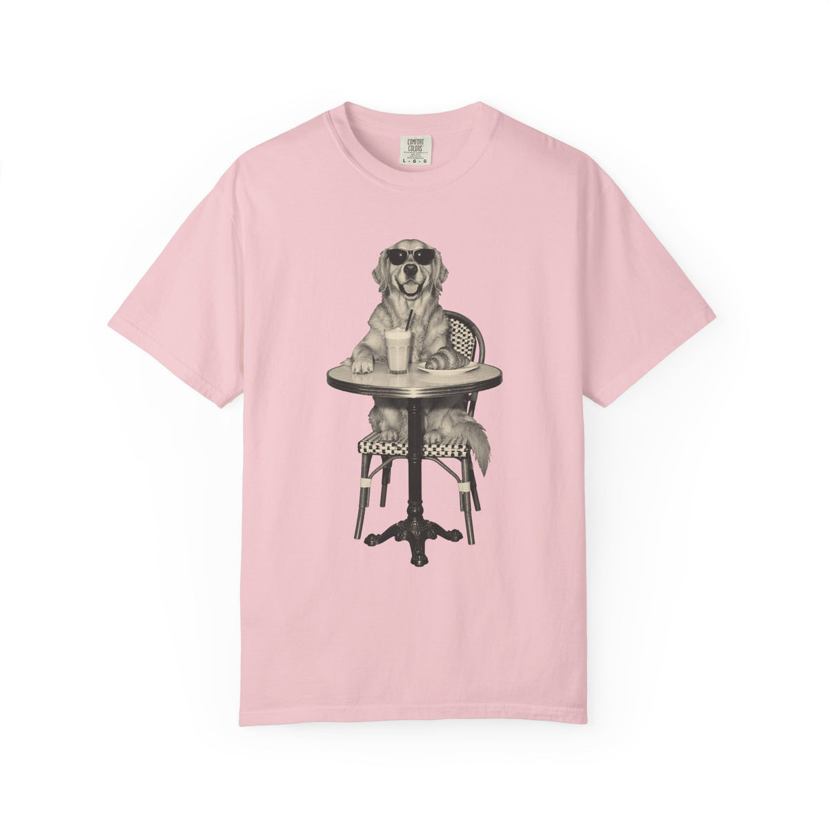 Golden Retriever Coffee Shirt, Vintage Brunch Dog in Sunglasses Tee
