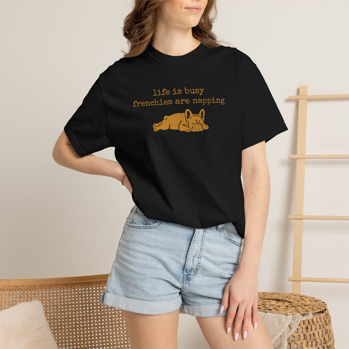 French Bulldog Shirt, Life Is Busy Frenchies Are Napping Funny Graphic Tee