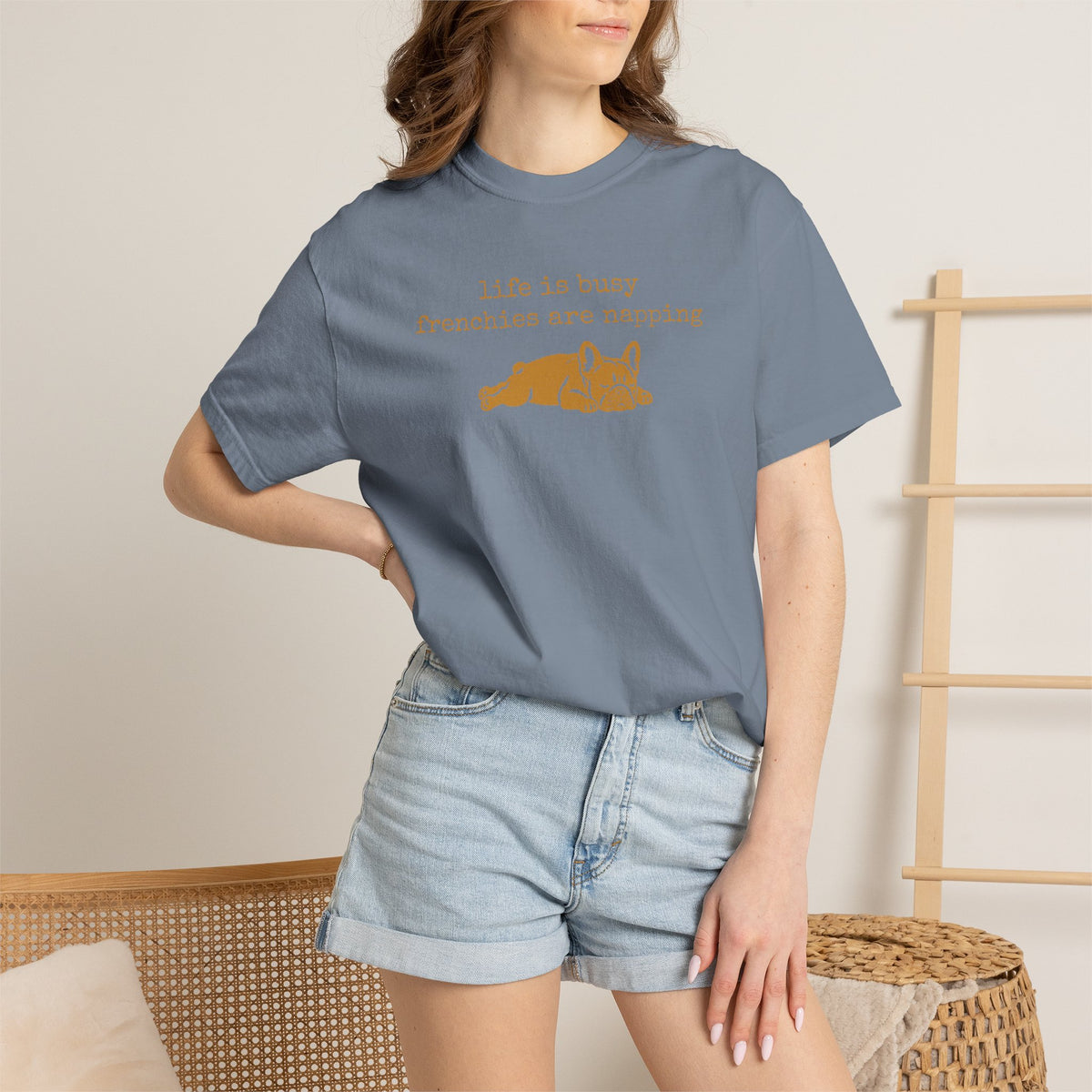 French Bulldog Shirt, Life Is Busy Frenchies Are Napping Funny Graphic Tee