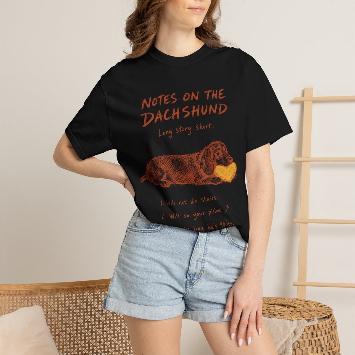 Funny Dachshund Shirt, Notes on the Dachshund Comfort Colors Tee