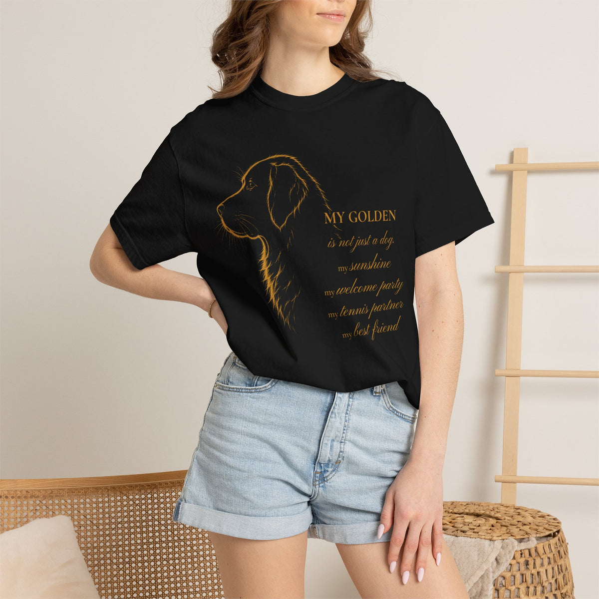Golden Retriever Shirt, My Golden Line Art Portrait Graphic Tee