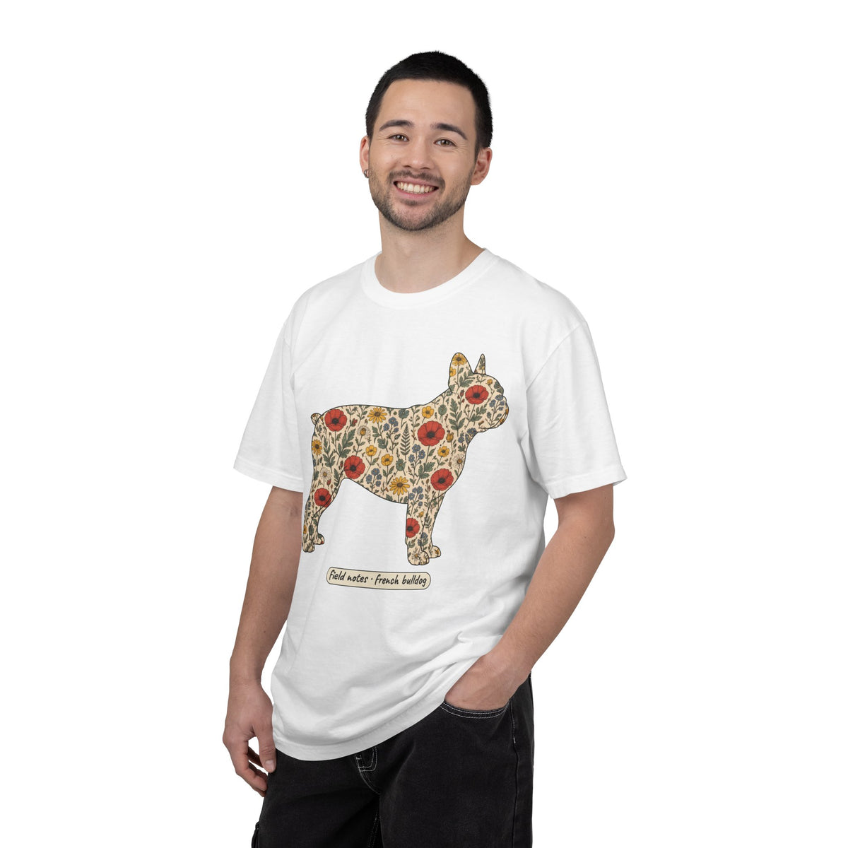 Floral French Bulldog Shirt, Wildflower Frenchie Comfort Colors Tee